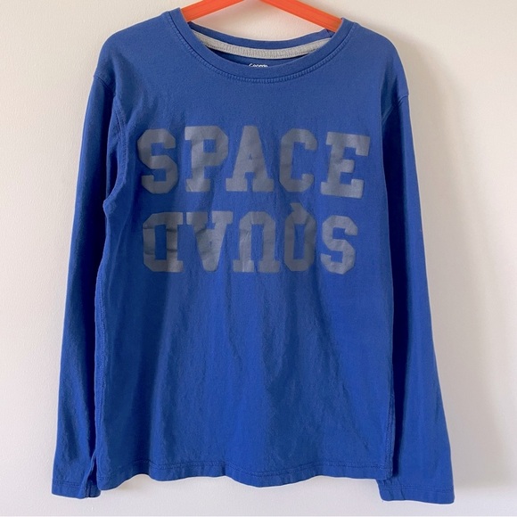 Boys ‘Space Squad’ Printed Slogan Long Sleeve T-Shirt -  Blue - Picture 3 of 6